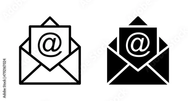 Fototapeta Mail vector vector icon isolated on white background. E-mail icon. Envelope illustration. Message