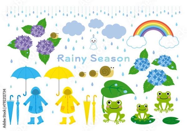 Obraz 梅雨のイラスト素材