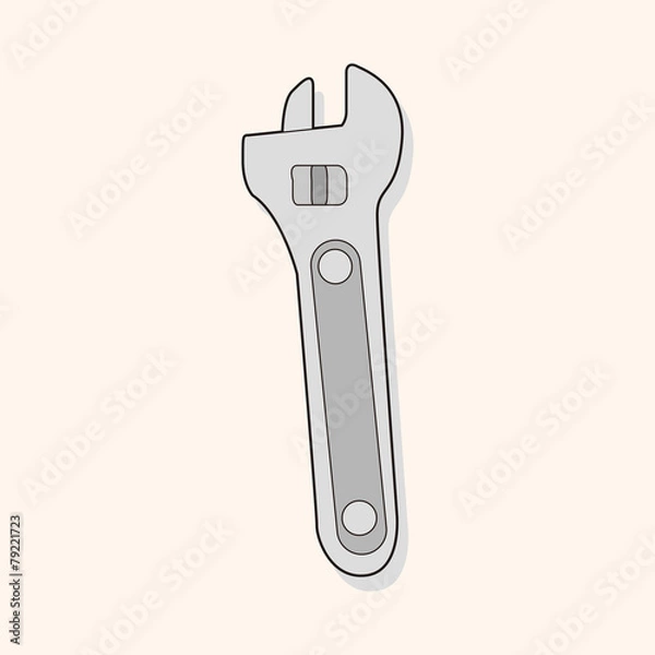 Obraz work tool wrench theme elements vector,eps