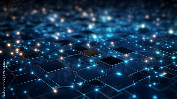 Fototapeta Digital technology it data network PPT background