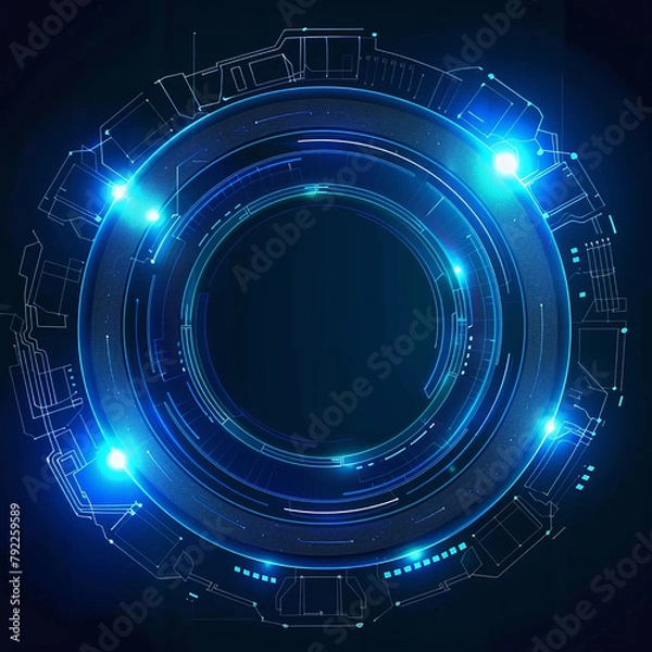 Obraz AI brain circuit board icon, Artificial intelligence technological chip