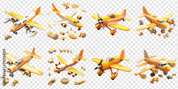 Fototapeta Elegant aircraft png collection