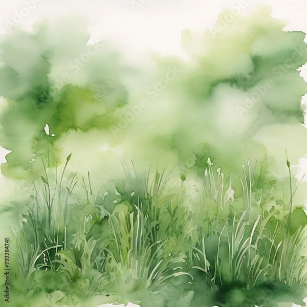 Obraz Abstract grass watercolour background