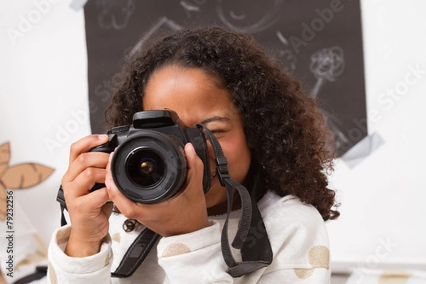 Obraz Little photographer taking photos