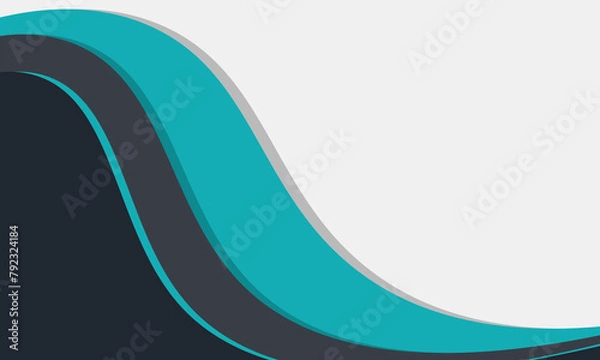 Fototapeta Closeup of blue and black wave on white background  suitable for presentations, websites, digital design, and abstract concepts.