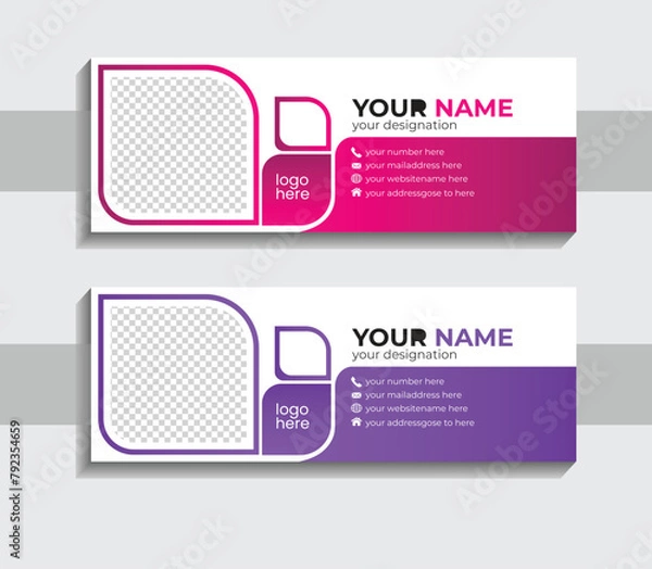 Obraz Clean and simple email signature or email footer template