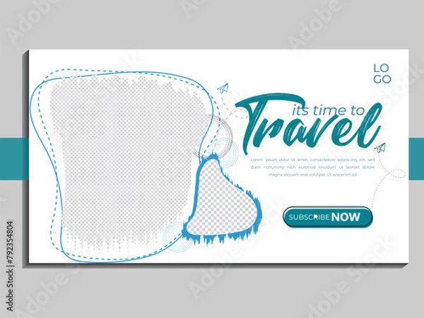 Obraz Travel YouTube thumbnail design template