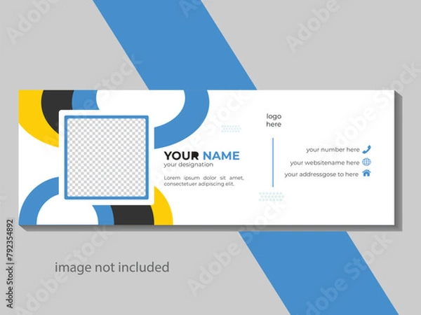 Obraz Email signature template design. Corporate email signature banner