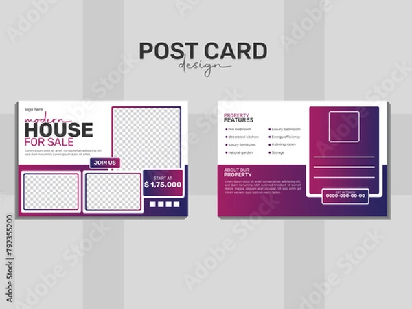 Obraz Real Estate Modern Home Sale Creative Abstract Shape Social Media Post Template Design