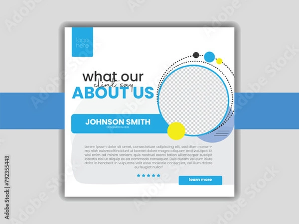 Obraz Customer feedback testimonial social media post web banner template. 