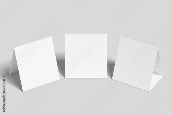 Fototapeta Realistic Table Tent Illustration for Mockup. 3D Render.