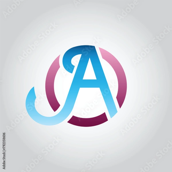 Fototapeta Elegant Minimalist OA Logo Design with Geometric Elements