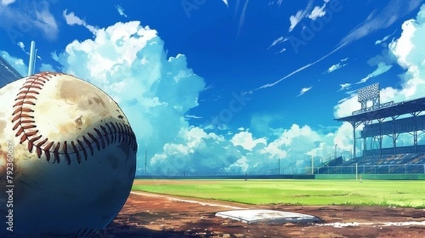 Fototapeta 野球場にある硬式ボール4