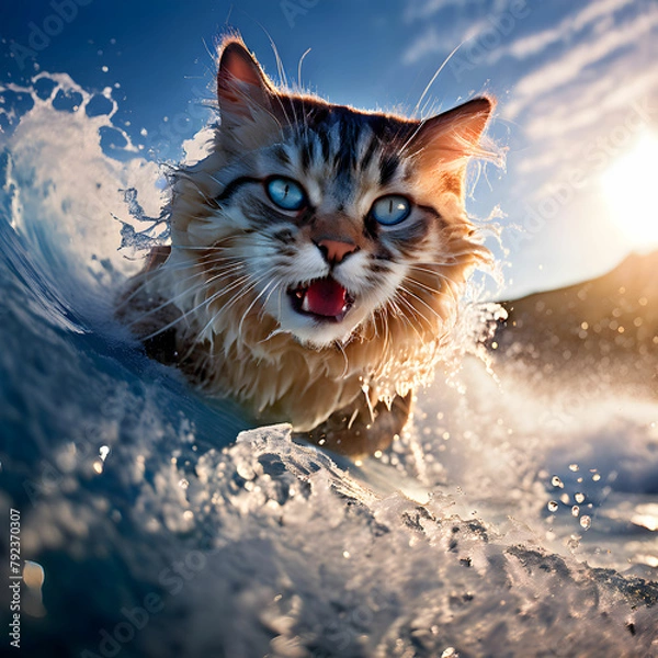 Obraz cat on the beach