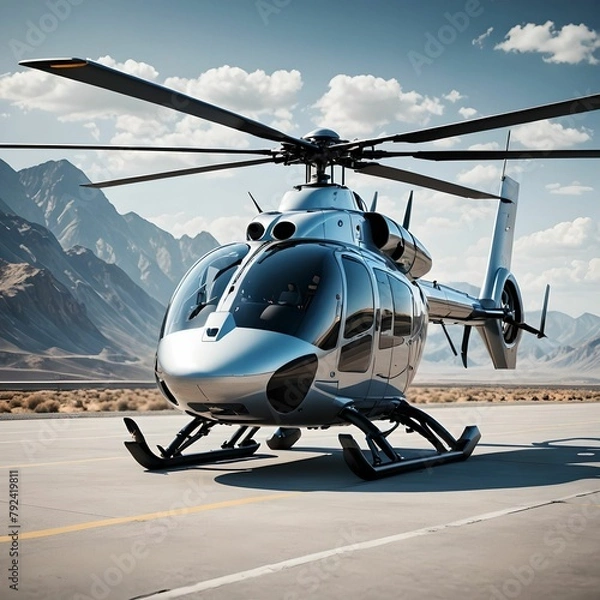 Obraz Helicopter standing on ground 