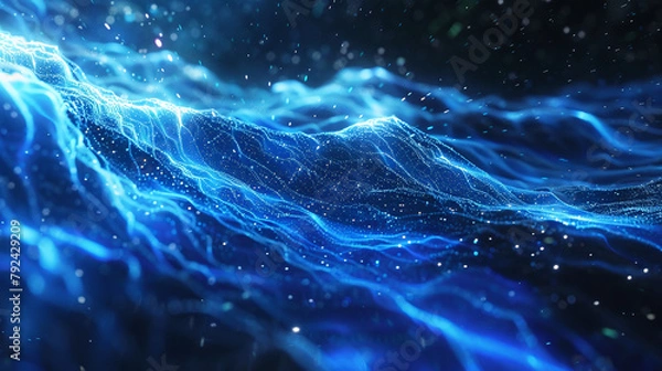 Obraz abstract blue background in front of space night with stars