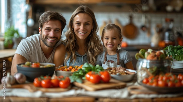 Fototapeta Family Enjoying a Meal Together