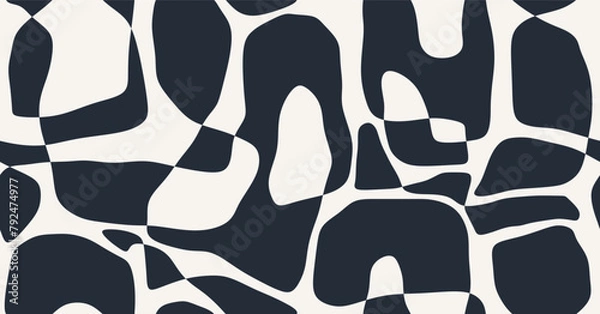 Fototapeta Contemporary simple abstract shape seamless pattern.