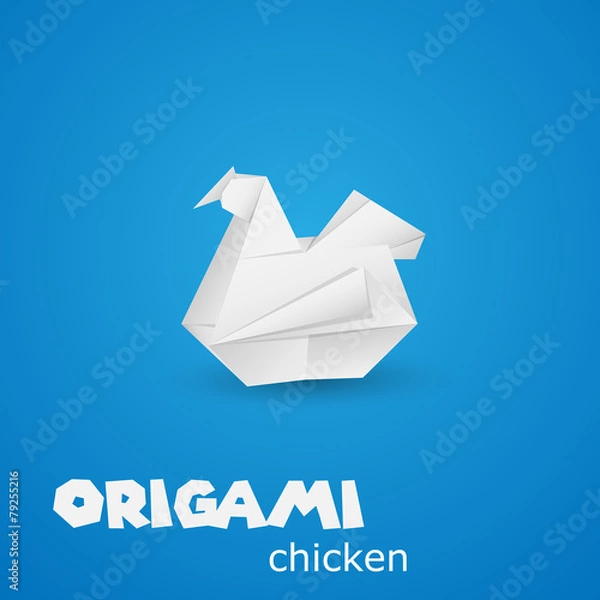 Obraz origami paper chicken