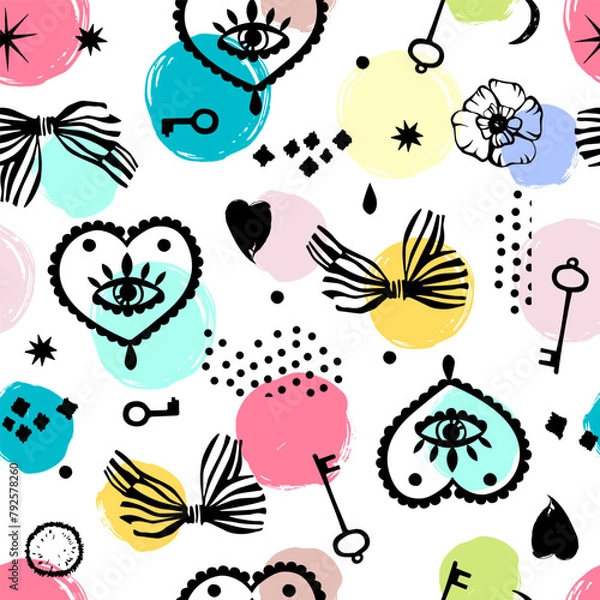 Fototapeta Vintage seamless pattern. Vector background.