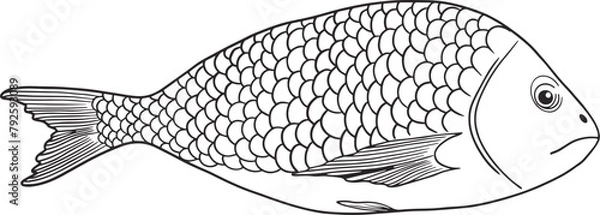 Obraz Doodle fish icon