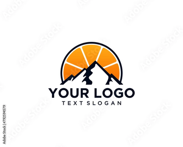 Fototapeta mountain orange logo