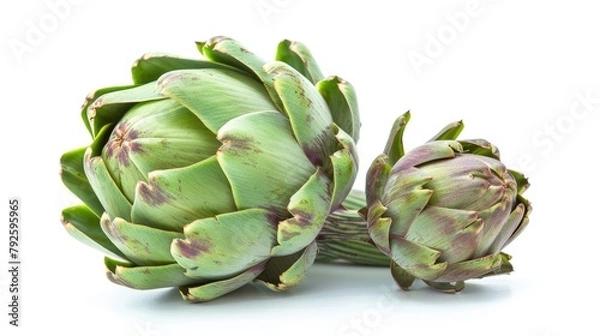Fototapeta Vegetable artichoke isolated on white background. Tasty healthy full of vitamins Generative AI