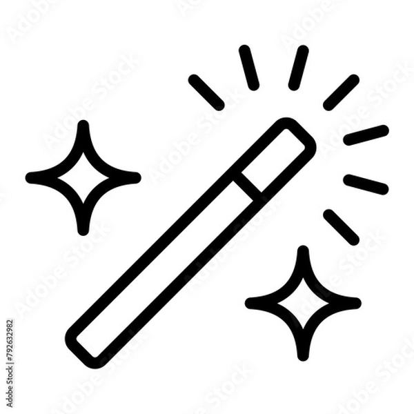 Obraz Magic Wand Vector Line Icon Design