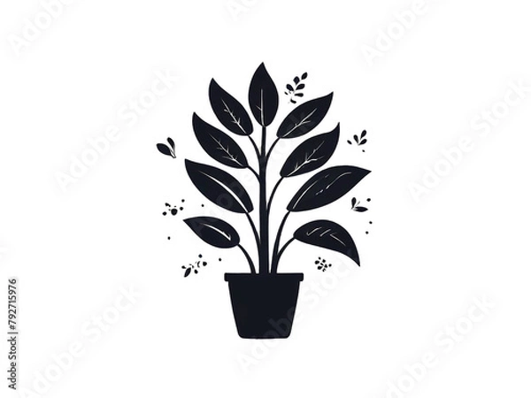 Obraz Elegant Potted Plant Silhouette