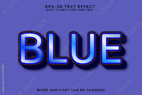 Fototapeta blue 3d text 
