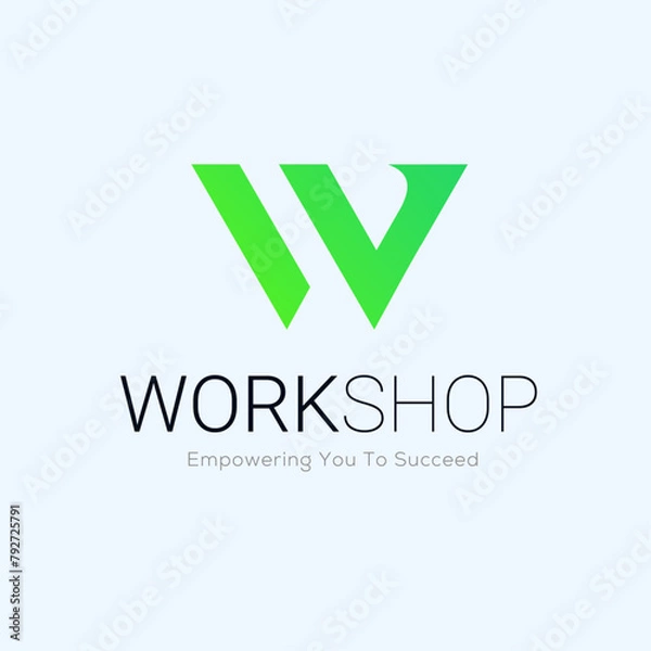 Obraz Workshop logo design template - Editable Text