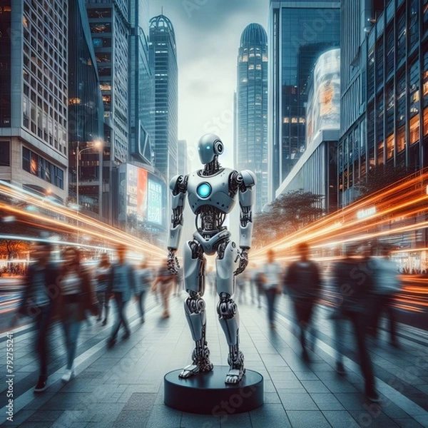 Obraz Robot in the crowd