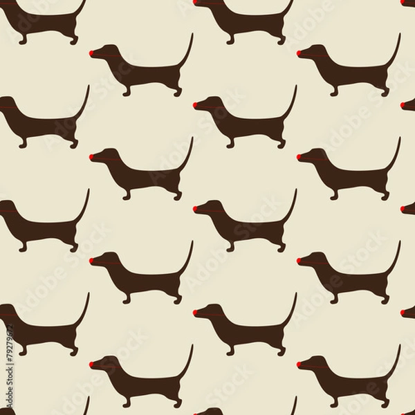 Obraz Christmas dachshund Pattern