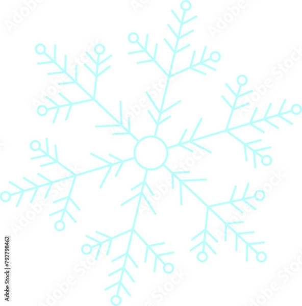 Obraz Cute cartoon snowflake. Isolated object