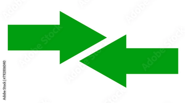 Fototapeta Green one arrow icon, Green color arrow indicator Symbol
