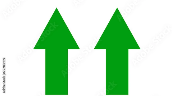 Fototapeta Green one arrow icon, Green color arrow indicator Symbol
