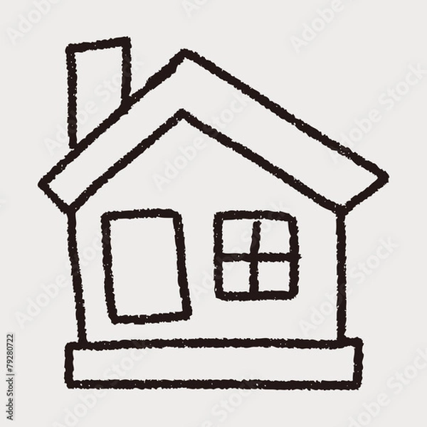 Obraz house doodle drawing