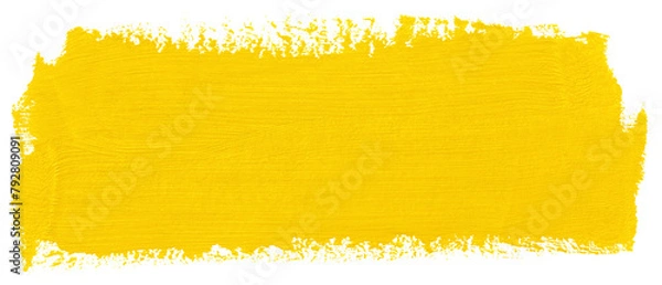 Obraz Yellow stroke of paint isolated on transparent background