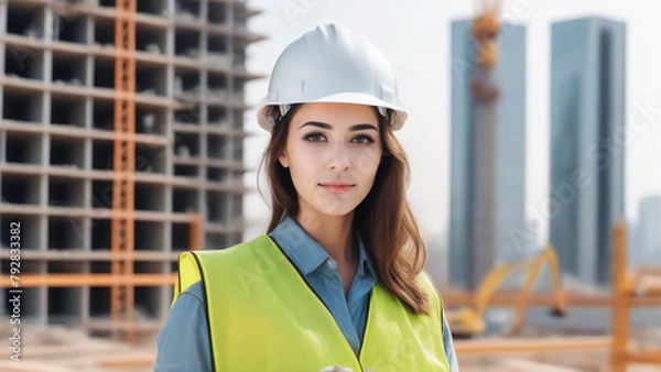 Obraz female construction worker