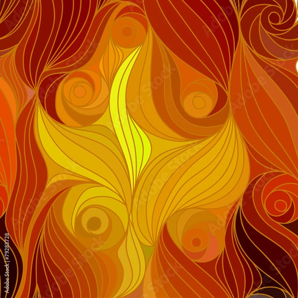 Fototapeta Vector wave background of drawn lines