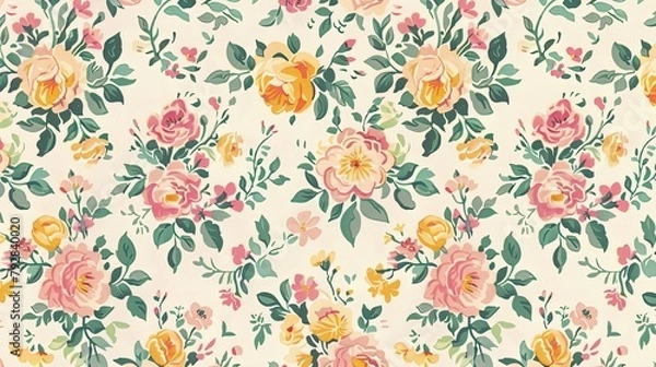 Fototapeta seamless floral pattern