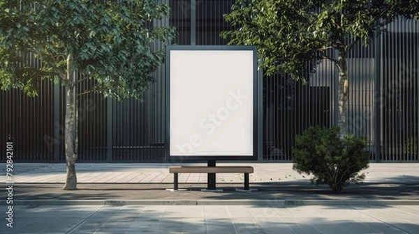 Fototapeta Blank mockup of a portable sign with a large display area for maximum visibility. .