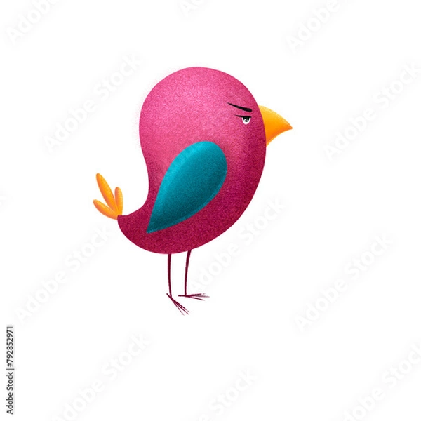 Obraz Cartoon angry pink bird