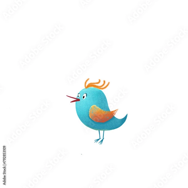 Obraz Blue cartoon bird