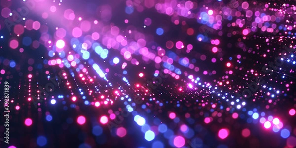 Fototapeta blur binary data background. Concept for big data, deep machine learning, artificial intelligence. blue data tranfer business technology background. virtualization, futuristic,banner