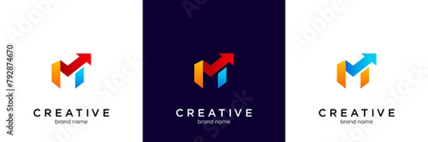 Obraz Letter M Arrow Logo vector illustration