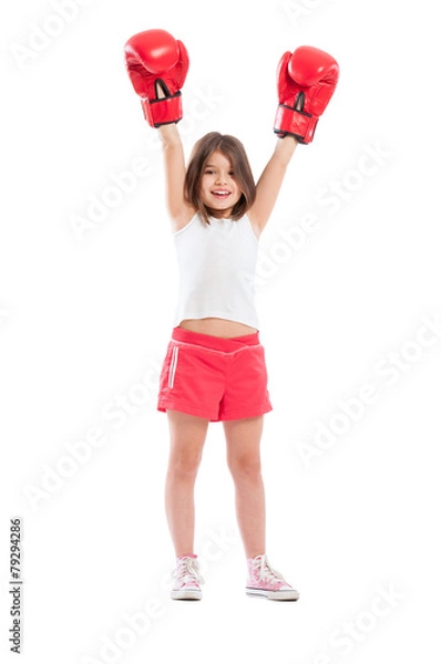 Obraz Young boxer girl champion
