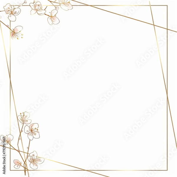 Obraz Square frame with small flowers on a white background
