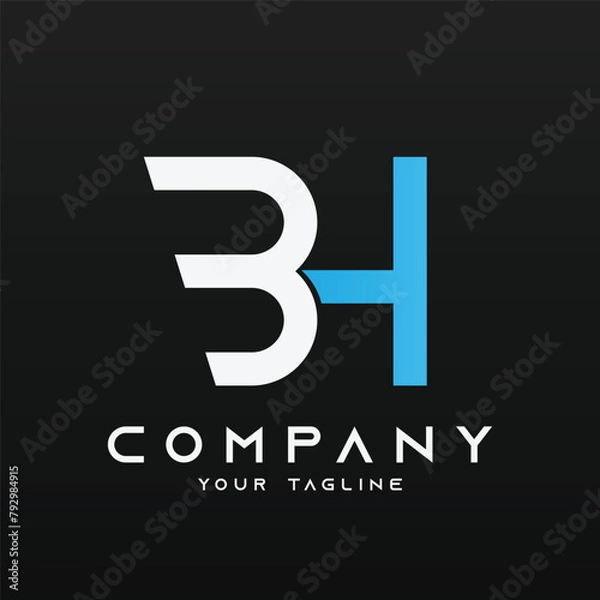Obraz Logo vector template of letter BH
