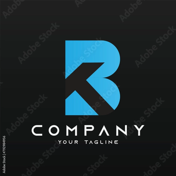Obraz Logo vector template of letter BK